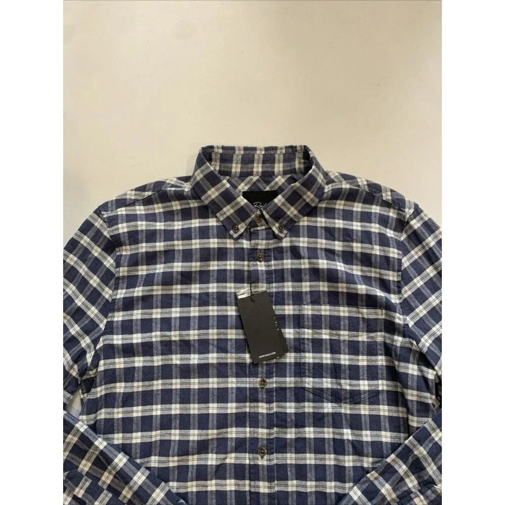 Rails Men's Blue Reid Long Sleeve Button Down Shirt Medium NWT - Picture 4 of 12